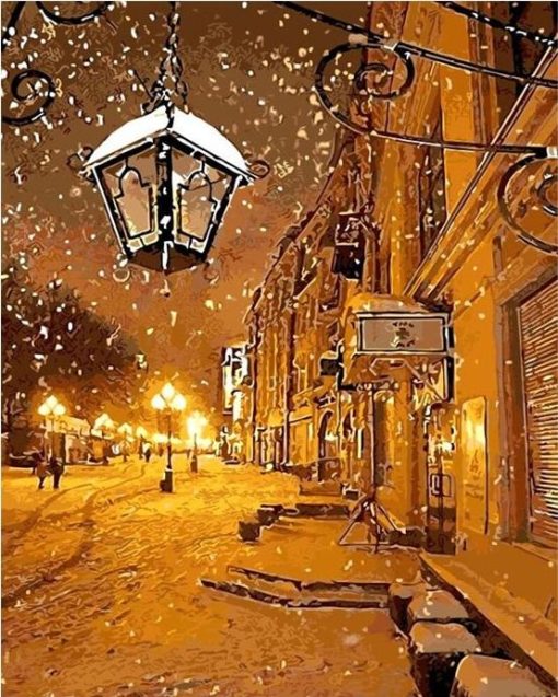 RUOPOTY-Frame-Snow-Street-DIY-Painting-By-Numbers-Modern-Wall-Art-Picture-Acrylic-Paint-By-Numbers