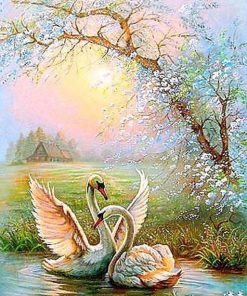 Acrylic Swan Lovers Paint By Numbers