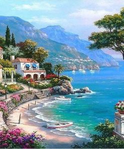 Sung Kim Mediterranean Seascape Paint By Numbers