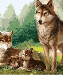 Wolf Family Animals Paint By Numbers
