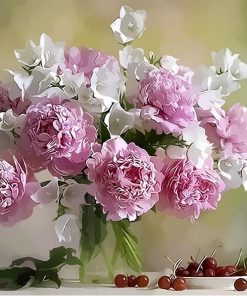 Pink and White Flowers Paint By Numbers