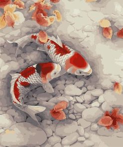 Golden Fish Sea Scene Paint By Numbers