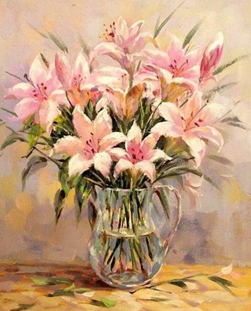 RUOPOTY-Pink-Lily-Flower-Diy-Painting-By-Numbers-Kits-Wall-Art-Picture-Handpainted-Modern-Home-Decor
