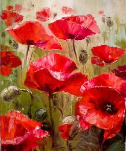 Red Flower Abstract Paint By Numbers