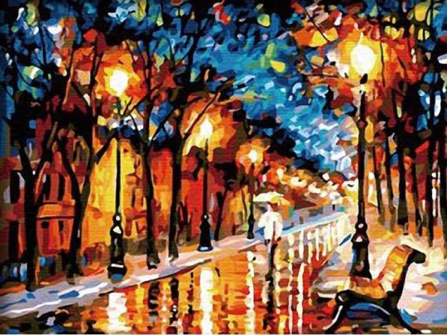 Vienna Rainy Night City Paint By Numbers