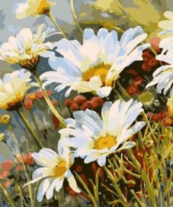 White Daisy Flower Paint By Numbers