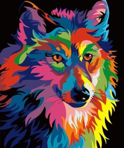 Colorful Wolf Paint By Numbers