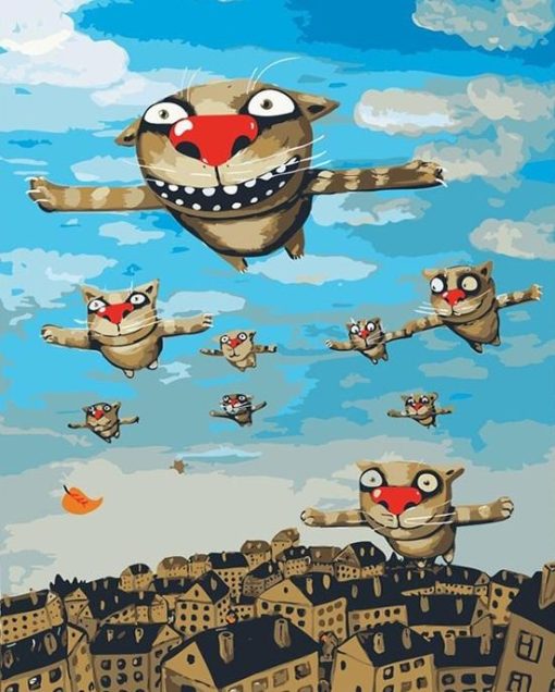 RUOPOTY-diy-frame-Flying-Cat-DIY-Painting-By-Numbers-Kits-Acrylic-Handpainted-Oil-Painting-For-Home