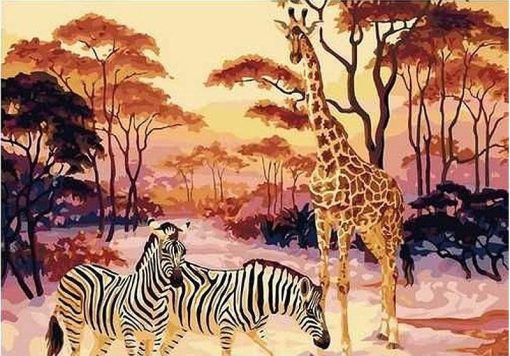 RUOPOTY-diy-frame-Giraffe-Zebra-Animals-DIY-Painting-By-Numbers-Kits-Coloring-By-Numbers-Handpainted-On