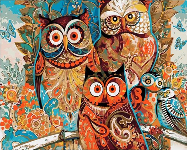 Vintage Owl DIY Paint By Numbers