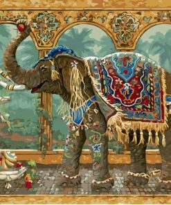 Vintage Bull Elephant Paint By Numbers