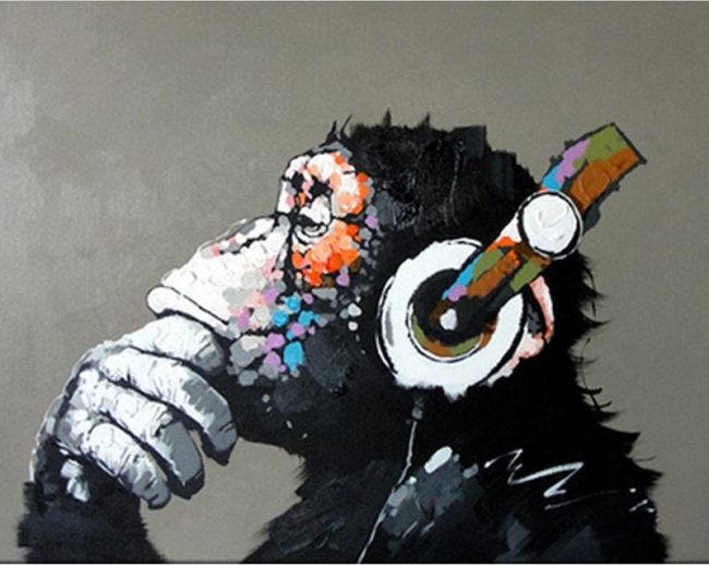 Colorful DJ Monkey Paint By Numbers