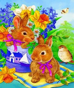 Rabbits and Birds Nature Paint By Numbers