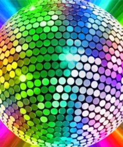 Colorful Rainbow Disco Ball Paint By Numbers