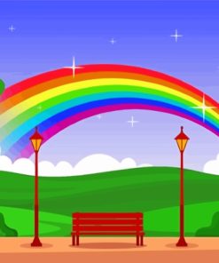 Rainbow Landscape Art Paint By Numbers