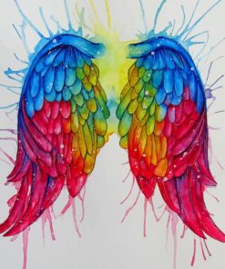 Colorful Rainbow Angel Wings Paint By Numbers