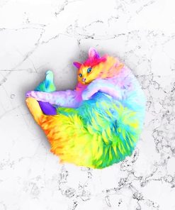 Colorful Cat Rainbow Paint By Numbers