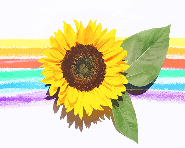 Final Rainbow Sunflower Artwork