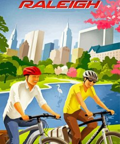 Raleigh City Bike Vintage Poster Paint By Numbers