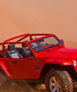 Red Jeep Wrangler Adventure Paint By Numbers