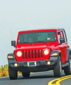 Red Jeep Wrangler Adventure Paint By Numbers