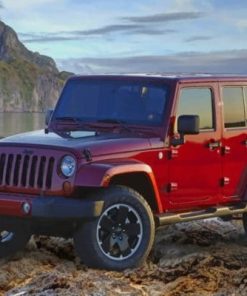 Red Jeep Wrangler Adventure Paint By Numbers