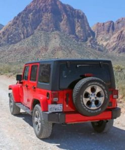 Red Jeep Adventure Vehicle Paint By Numbers