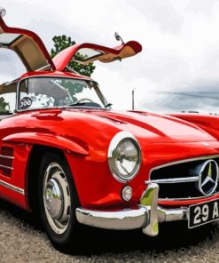 Red Mercedes 300 SL Classic Paint By Numbers