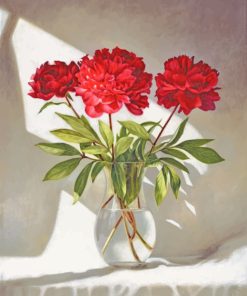 Red Peonies Vases Paint By Numbers