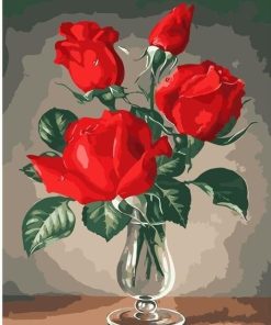 Red Roses Flower Paint By Numbers