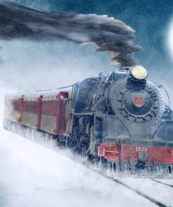 Snowy Engine Train Paint By Numbers