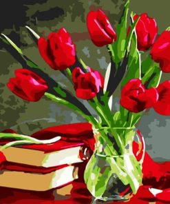 Red Tulip Blooms Paint By Numbers