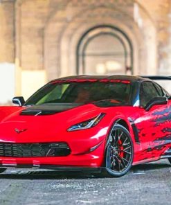 Red and Black Corvette Luxury Paint By Numbers