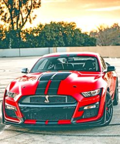Ford GT500 Red Car Paint By Numbers