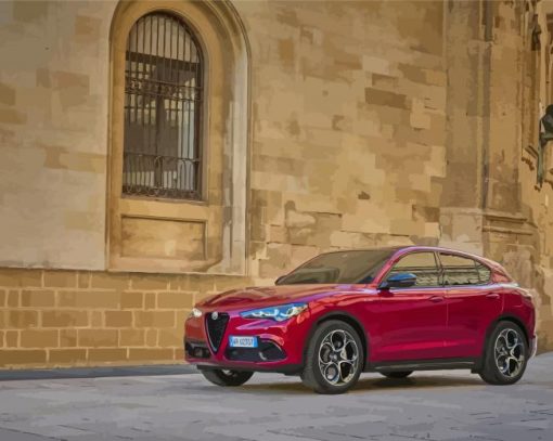 Red-stelvio-alfa-romeo-car-paint-by-numbers