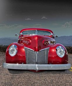 Red Vintage Car Paint By Numbers