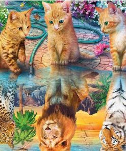Predatory Big Cats Reflection Paint By Numbers