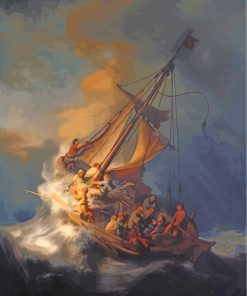 Rembrandt's Sea Storm Paint By Numbers