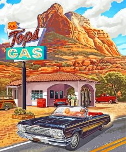 Vintage Route 66 Cars Paint By Numbers