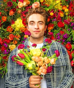 Colorful Flowers with Robert Pattinson Paint By Numbers