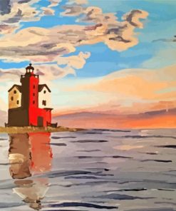 Round Island Lighthouse Paint By Numbers