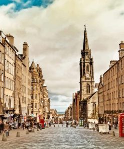 Edinburgh's Royal Mile Urban Scene Paint By Numbers
