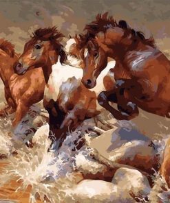 Galloping Stallions Paint By Numbers