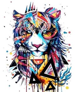 Colorful Tiger Abstract Art Paint By Numbers