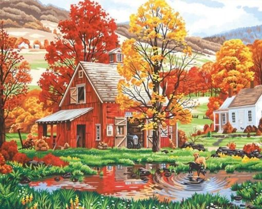 SDOYUNO-60x75cm-Painting-By-Numbers-Frameless-Autumn-chalet-Digital-Painting-DIY-Home-Decor-Pictures-by-numbers-1