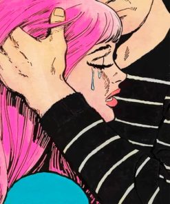 Pop Art Sad Girl Emotions Paint By Numbers