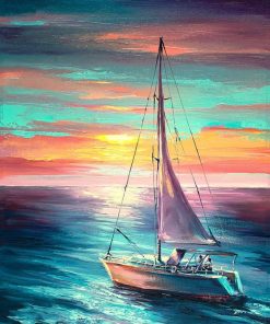 Sailing Twilight Seascape Paint By Numbers