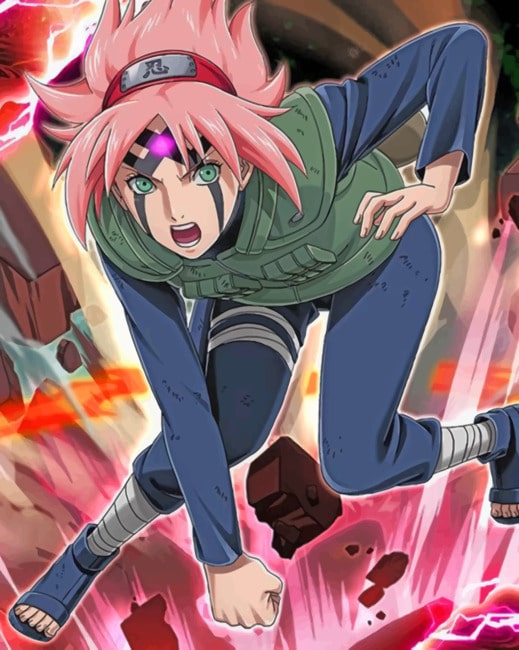 Finalizing Sakura Haruno Anime Paint By Numbers artwork