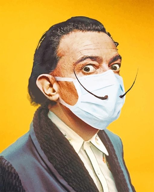 Salvador-dali-wearin-mask-paint-by-numbers