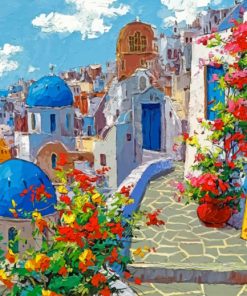 Springtime Santorini Views Paint By Numbers